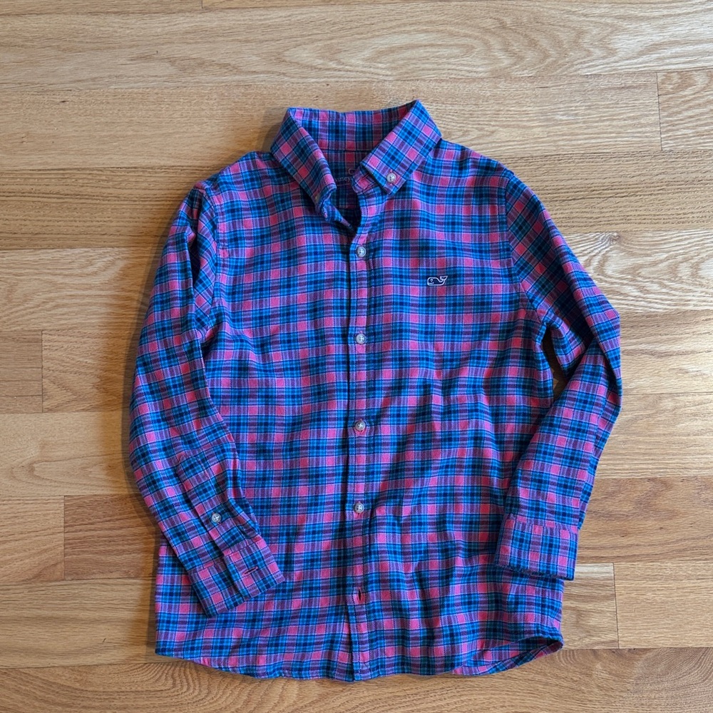 Vineyard Vines Plaid Shirt in Blue and Pink